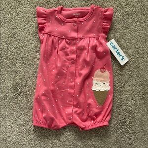 Carter's Pink Romper with Ice Cream Design